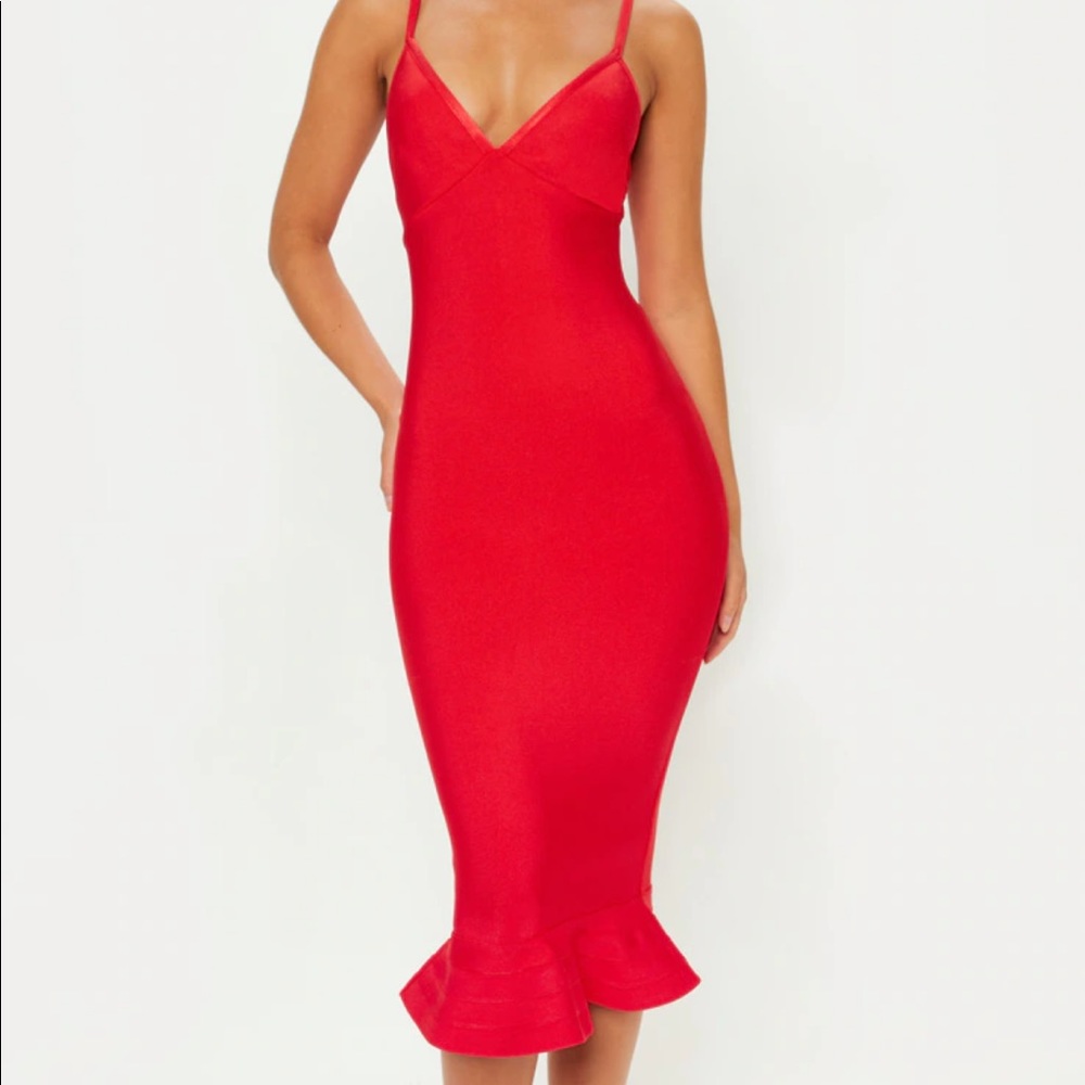 PLT Red Bandage Dress